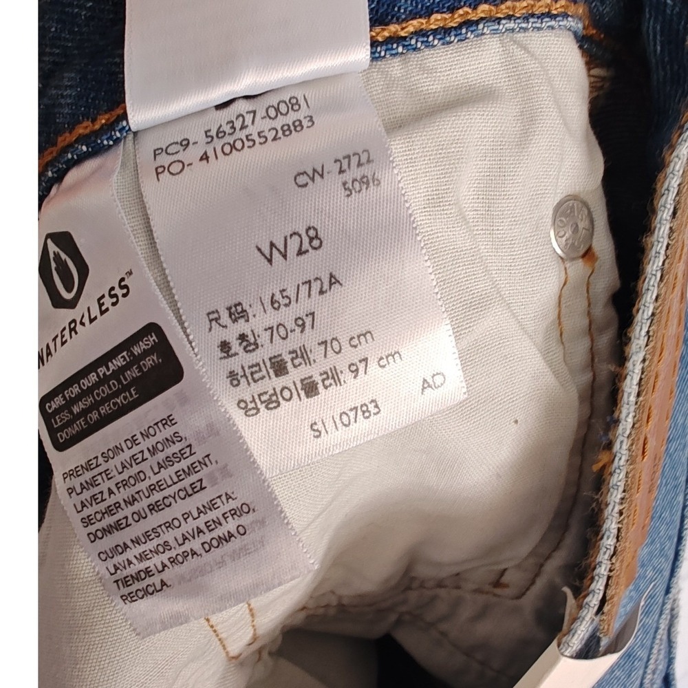 Levi's 501 Shorts 28 Blue High Rise Raw Hem Cut Off Denim 56327-0081 New - Picture 10 of 10